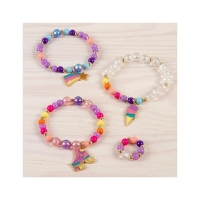 Set creativ de bratari cu pandantiv, 115 piese, multicolor, Make it Real 1204